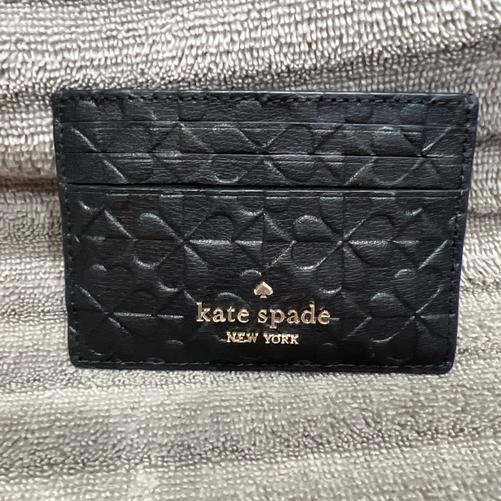 Kate Spade Embossed Black Card Holder